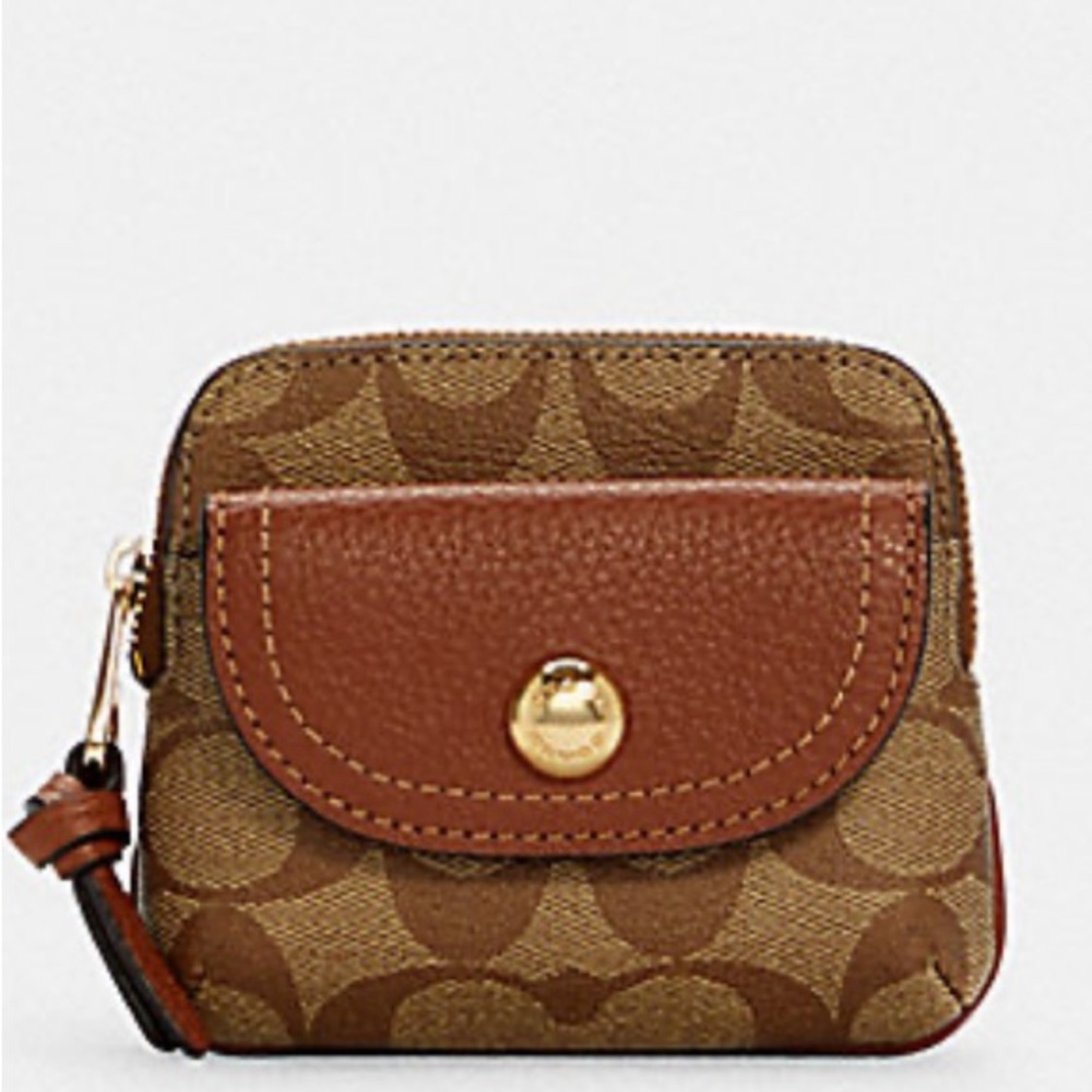 Coach Pennie Card Case In Signature Canvas
